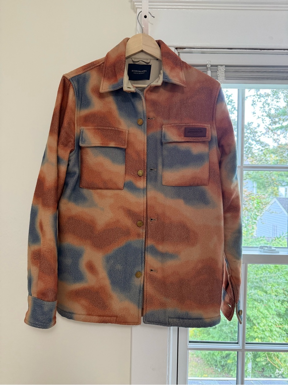 Scotch & Soda Rust and Slate Camouflage Fleece Jacket